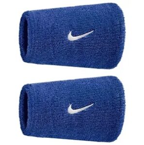 Muñequera Nike Swoosh Wristbands Doble Ancha Azul/Blanco